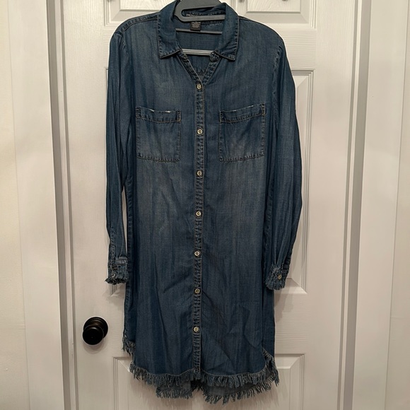 chelsea and theodore denim dress Chelsea & Theodore denim shirt dress